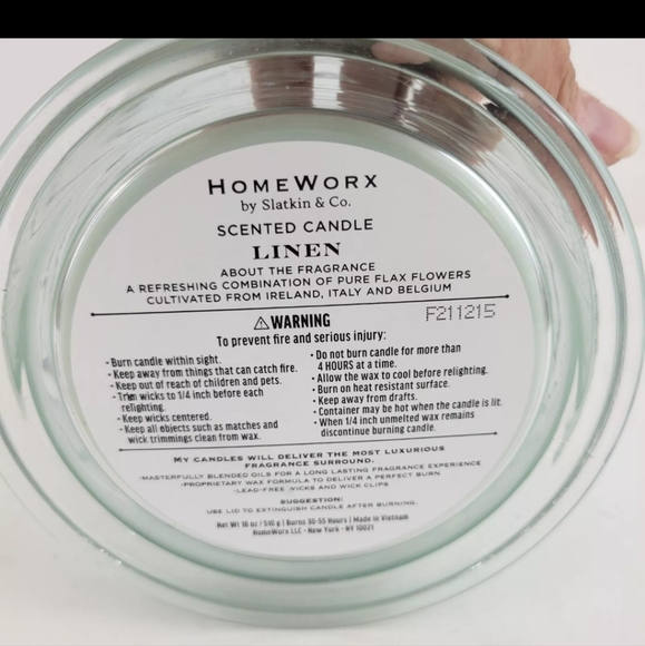 Homeworx by Harry Slatkin Linen Scented Candle 18 oz. - Picture 5 of 5